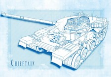 Listing image for Classic Chieftain tank Cutaway Blueprint Art Poster Print