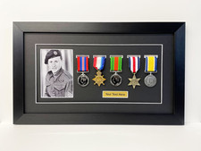 Listing image for Military Medal Frame 5 Medals with Photo & Title Display Case 51x31cm