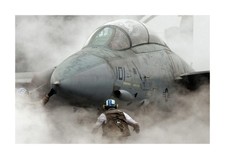 Listing image for F14 Tomcat on a carrier deck mounted A4 poster choice of frame