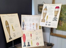 Listing image for 4 official military mortar training charts, vintage, collectable, memorabilia