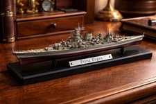 Listing image for WWII German Cruiser Prinz Eugen Model Ship Pre-Built Warship Display Collectible