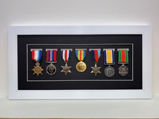 Listing image for Military Medal Frame 7 Medals Display Case Shadow Box Wall Mount 48x26cm