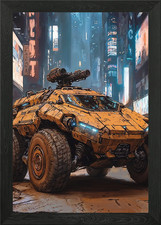 Listing image for Futuristic Armored Vehicle Framed Wall Art Poster Canvas Print Picture