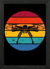 Listing image for Retro Drone Pilot Gift Framed Wall Art Poster Canvas Print Picture