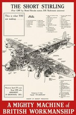 Listing image for Short Stirling Aircraft Poster - Midcentury Engineering Art 💎 200gsm Paper🗞️