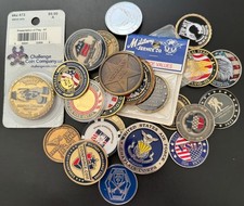 Listing image for Large Lot of Military Challenge Coin Token Medal Lot4 Air Force Navy Army PowMia