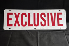 Listing image for Vintage Original 1990s Metal Sign Red White Industrial Decor Exclusive Two Sided