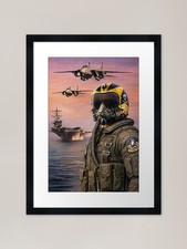 Listing image for F-14 Tomcat Pilot ' Anytime, Baby! Framed Wall Art Poster Canvas Print Picture