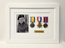 Listing image for Military Medal Frame 3 Medals with Photo & Title Display Case 41x31cm