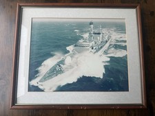 Listing image for Framed Naval Warship Print Royal Navy Ship Military Wall Art Photo