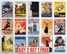 Listing image for Metal Sign Vintage Allied WW2 World War II Propaganda Military Tin Posters A4